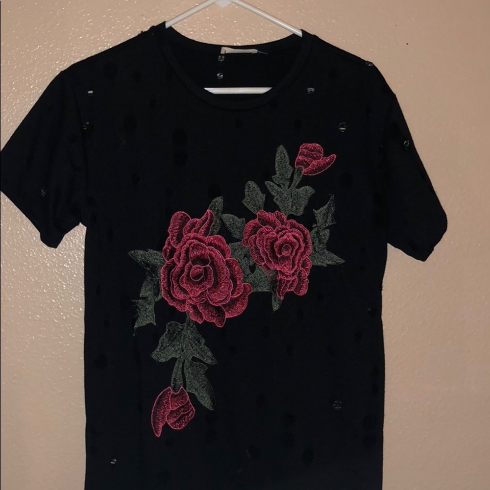 Distressed Floral Tee